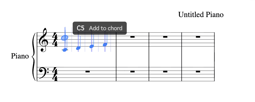 new/chord/replace/conflictの4つの入力モードを示すゴーストノートの色の違い
